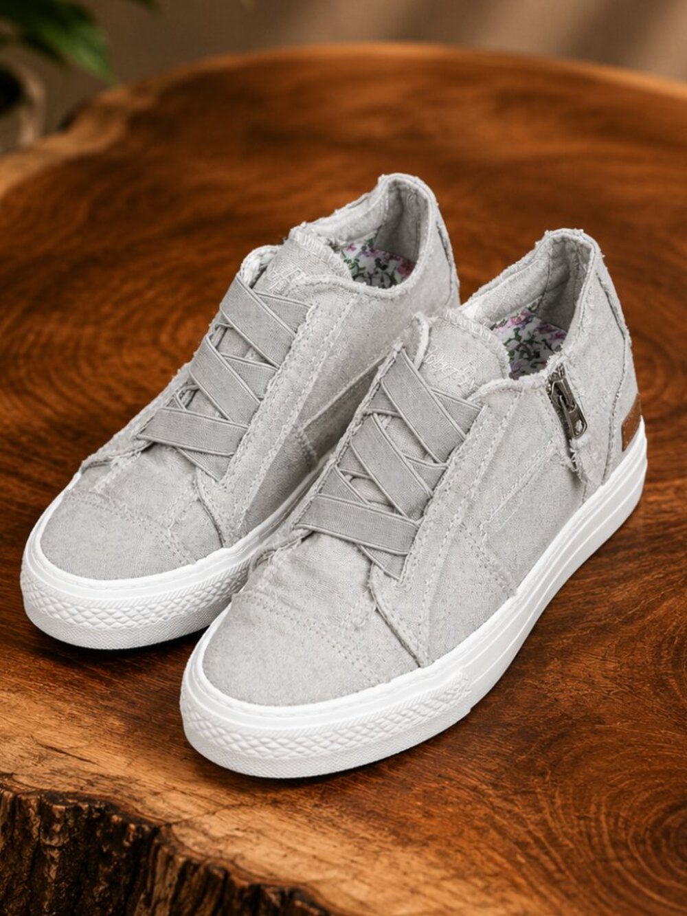 Blowfish Malibu 8.5M Washed Gray Mamba Wedge Slip On Comfort Sneakers NWT